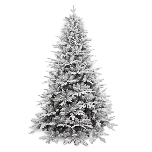 210CM 1583T HALF HINGED FLOCKED CHRISTMAS TREE