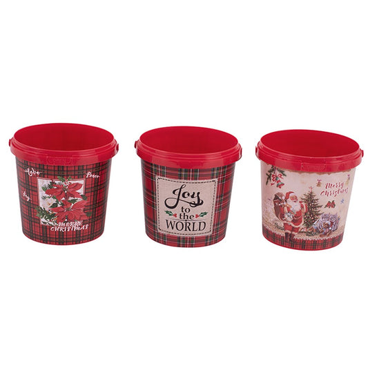 3A 13.5X13CM PLASTIC CHRISTMAS BUCKETS