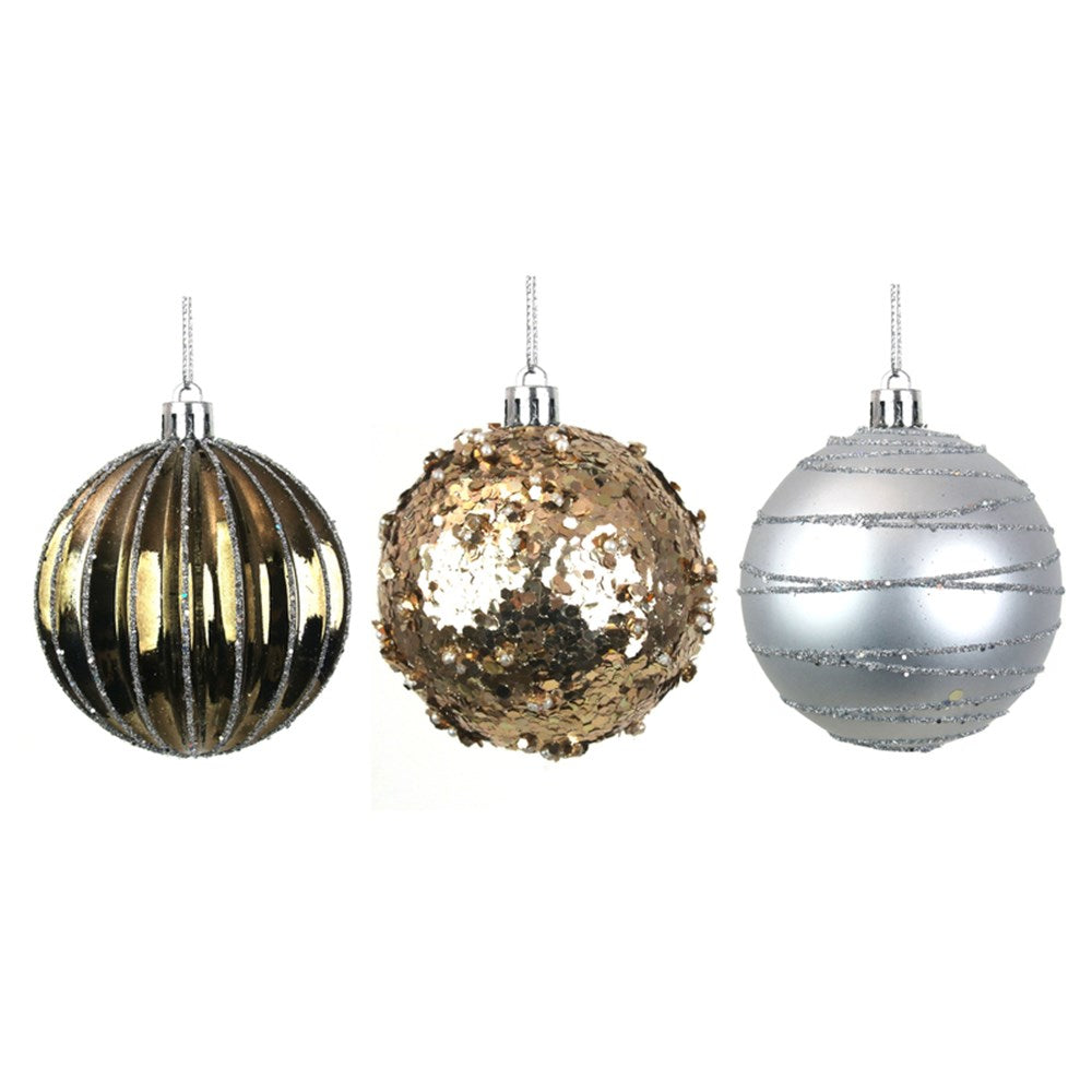 24PK 8CM COPPER SHATTERPROOF BAUBLES