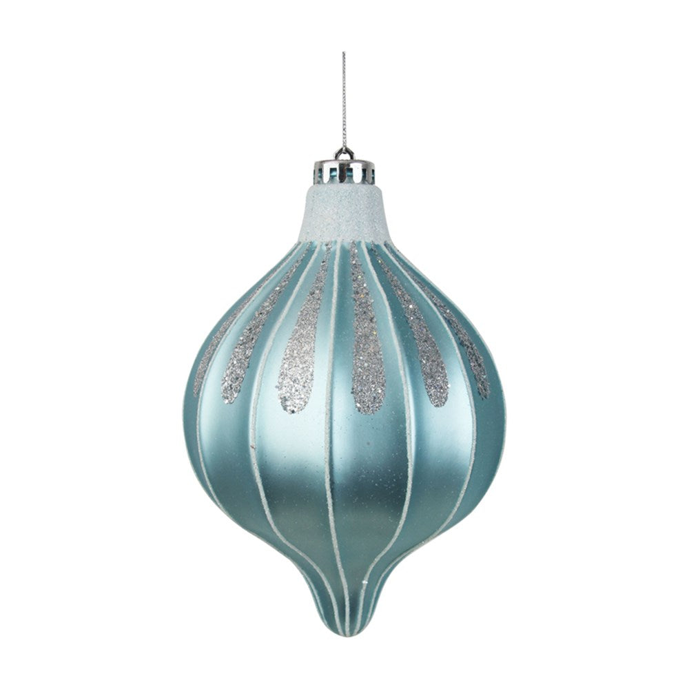 20X12CM ARTIC BLUE FINIAL W/SILVER & WHITE FINISH