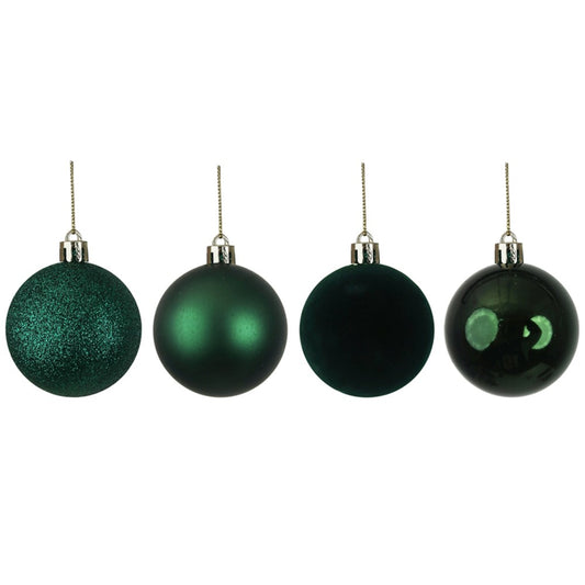 24PK 6CM FORREST GREEN BAUBLES