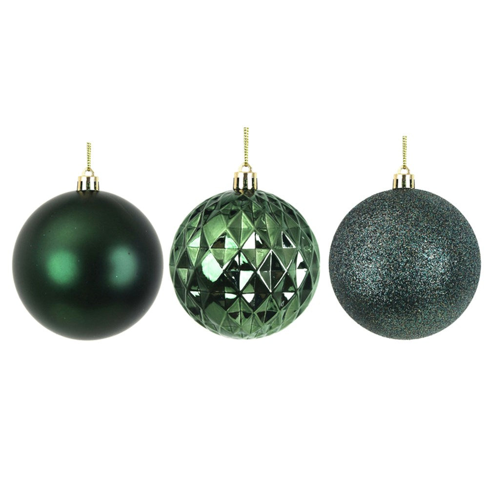 4PK 8CM LOTUS LEAF SHATTERPROOF BAUBLE IN PVC TUBE & BLACK PDQ