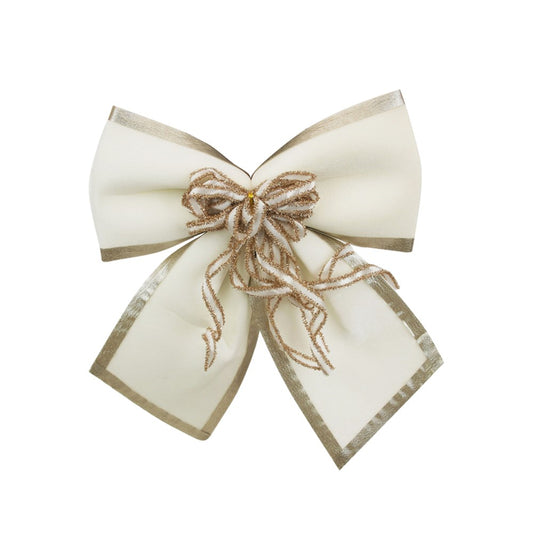 30X35CM IVORY VELVET BOW