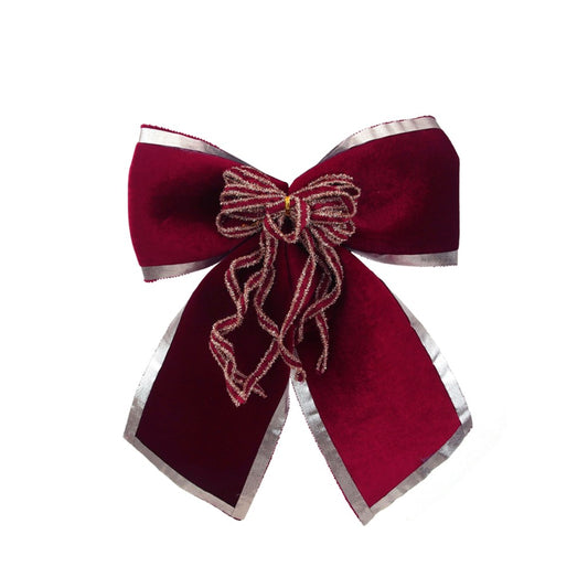 30X35CM BURGUNDY VELVET BOW
