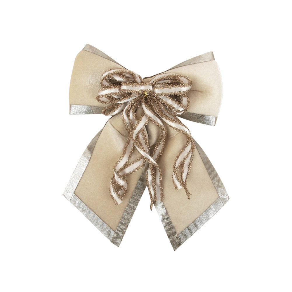 20X25CM IVORY VELVET BOW