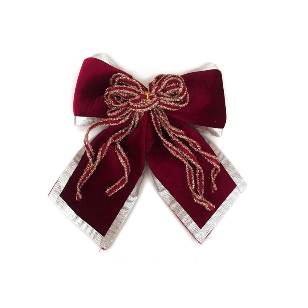 20X25CM BURGUNDY VELVET BOW