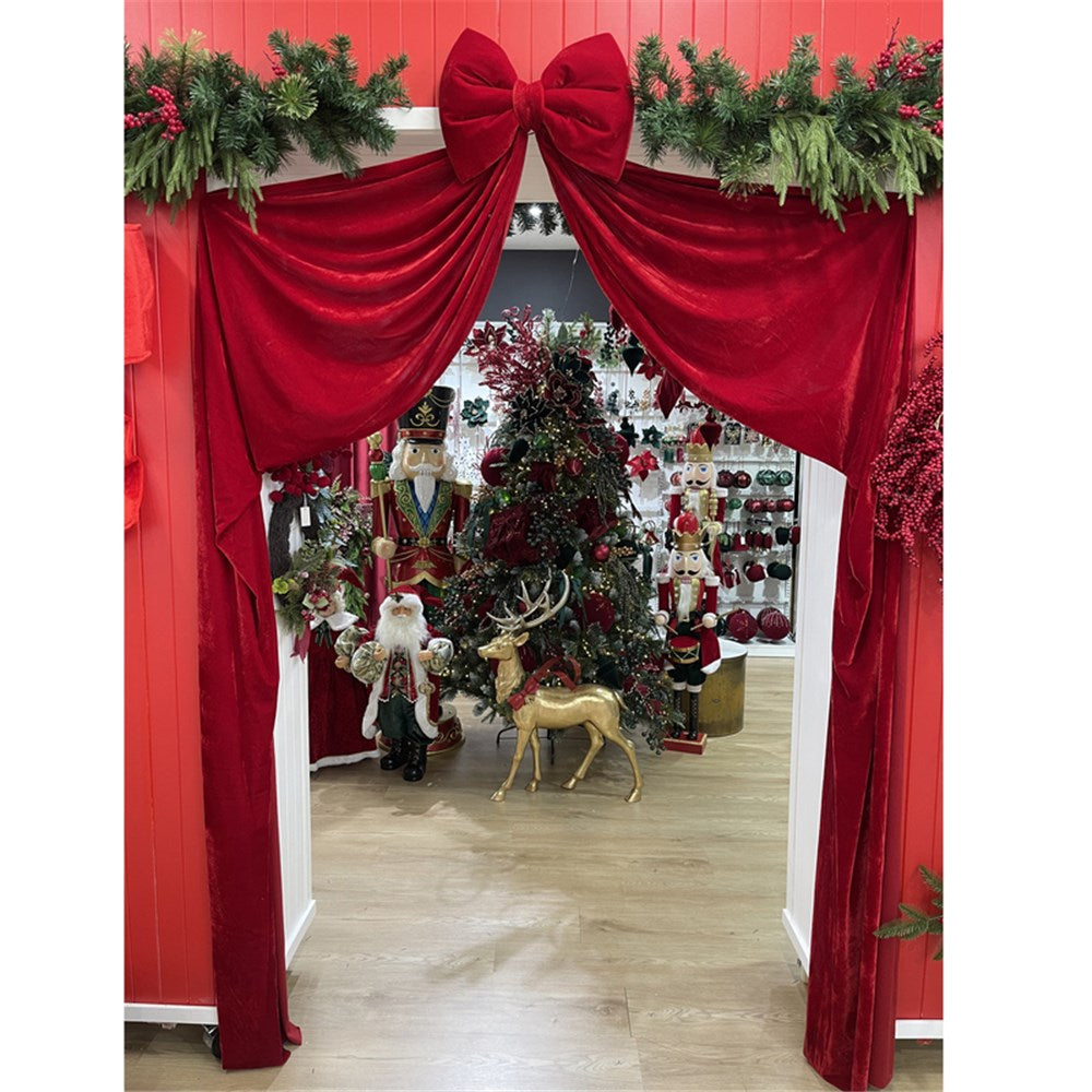 40X280CM RED VELVET TREE BOW