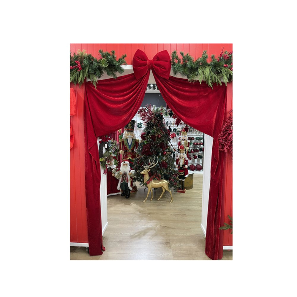 40CM X 2M RED VELVET TREE BOW