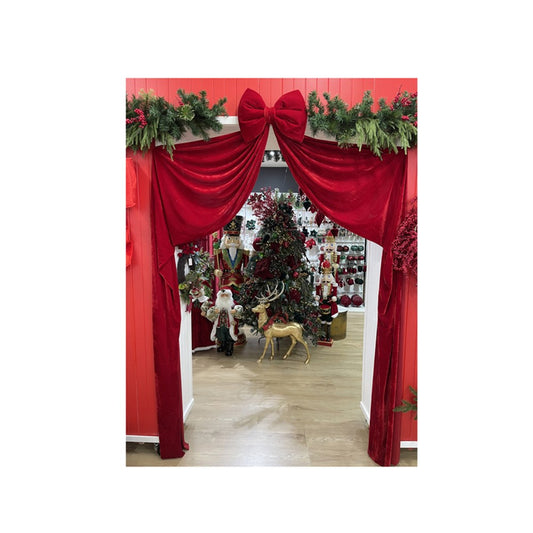 40CM X 2M RED VELVET TREE BOW