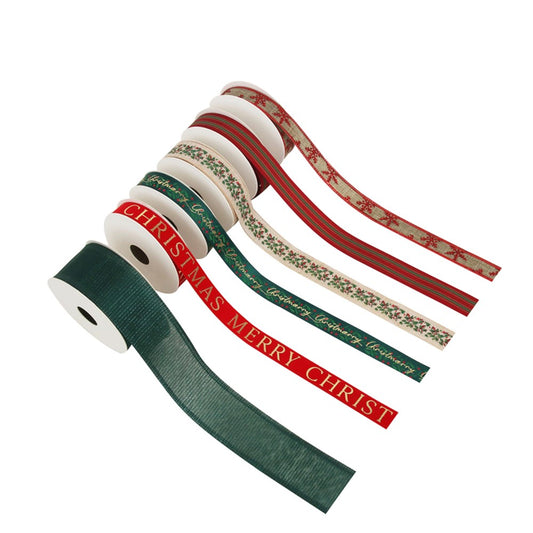 6A 5M MULLED & MERRY CHRISTMAS RIBBON