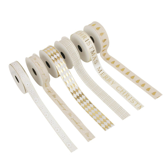 6A 5M CHAMPAGNE WONDERLAND CHRISTMAS RIBBON