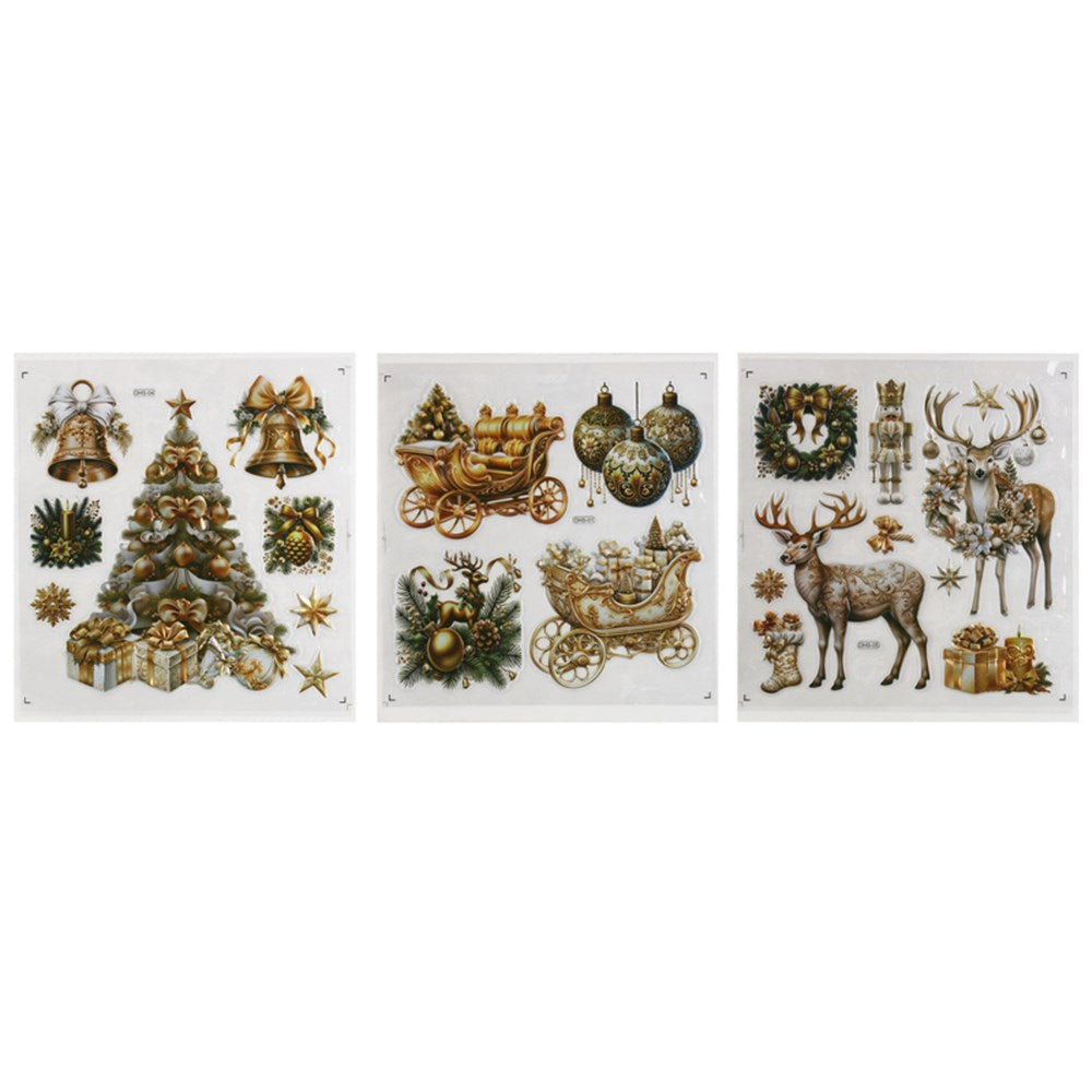 3A GOLD CHRISTMAS ROOM DECOR STICKER