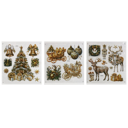 3A GOLD CHRISTMAS ROOM DECOR STICKER