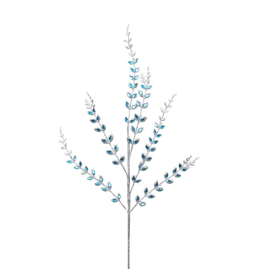 76CM SILVER GLITTER STEM W/BLUE GEMS