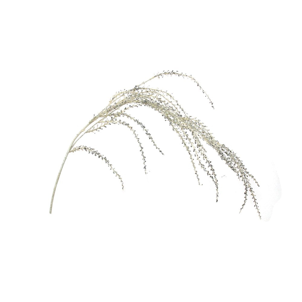 137CM WEEPING WILLOW GLITTER STEM SILVER