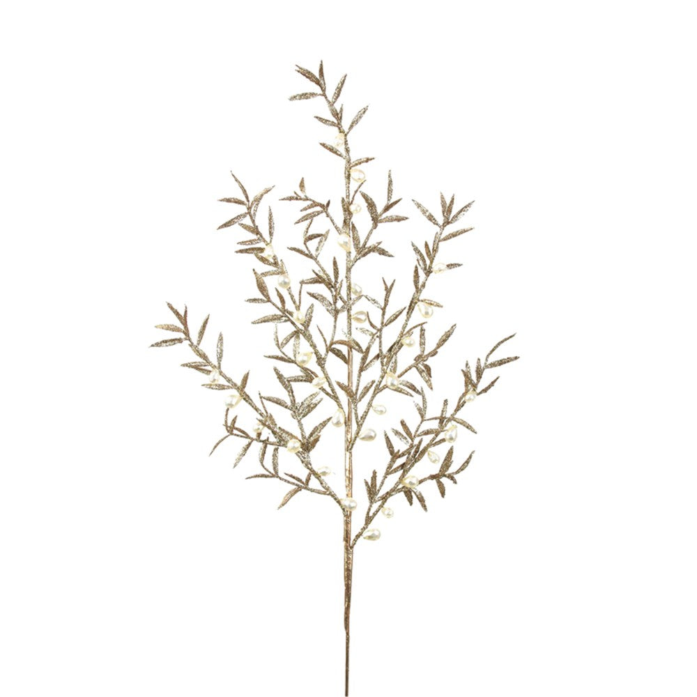 86CM CHAMPAGNE GLITTER STEM W/PEARL DETAILS