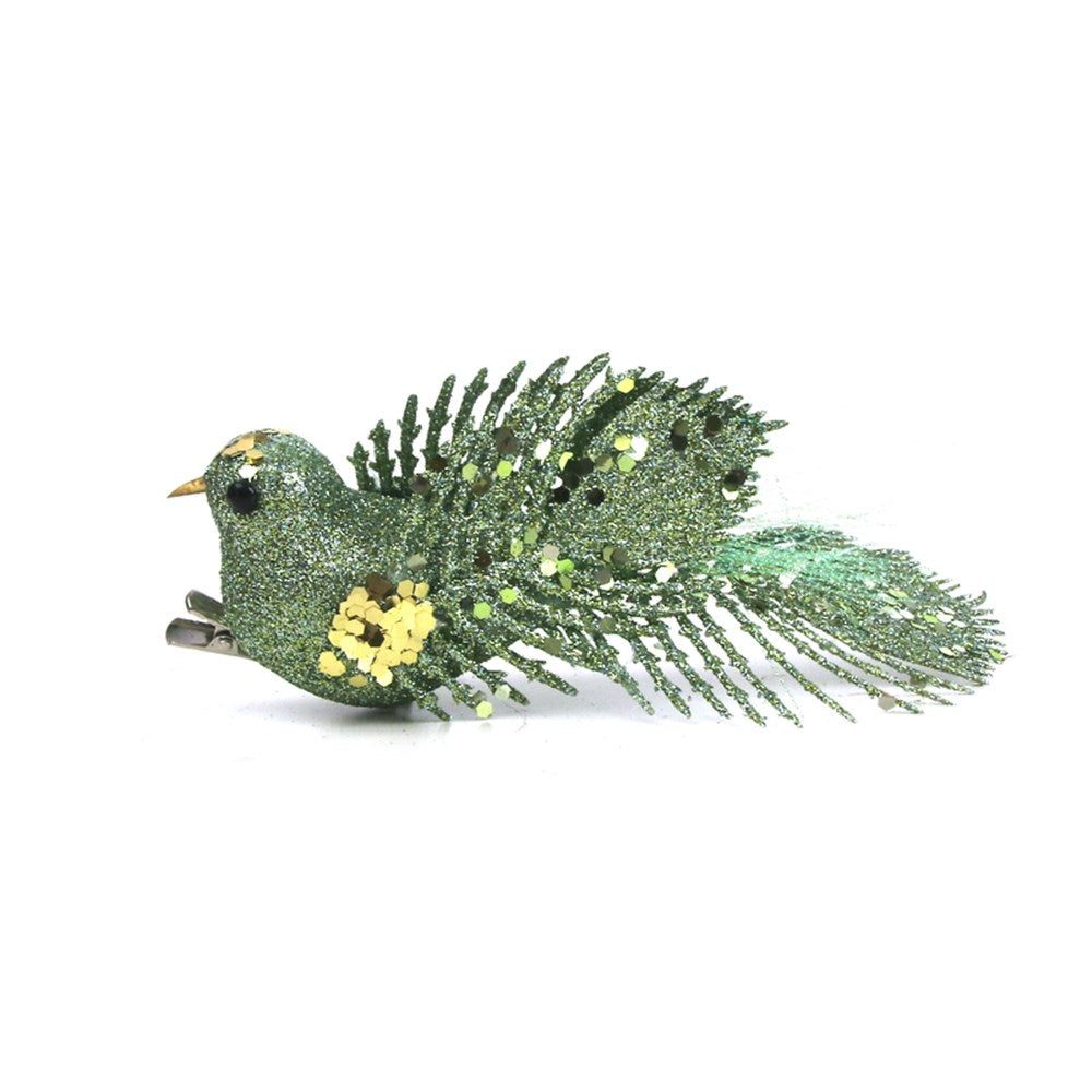 15X4X4.5CM MOSS GREEN BIRD W/CLIP