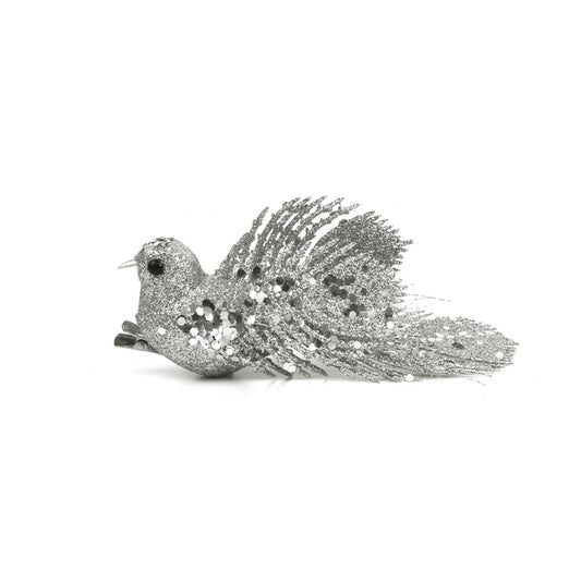 15X4X4.5CM SILVER BIRD W/CLIP