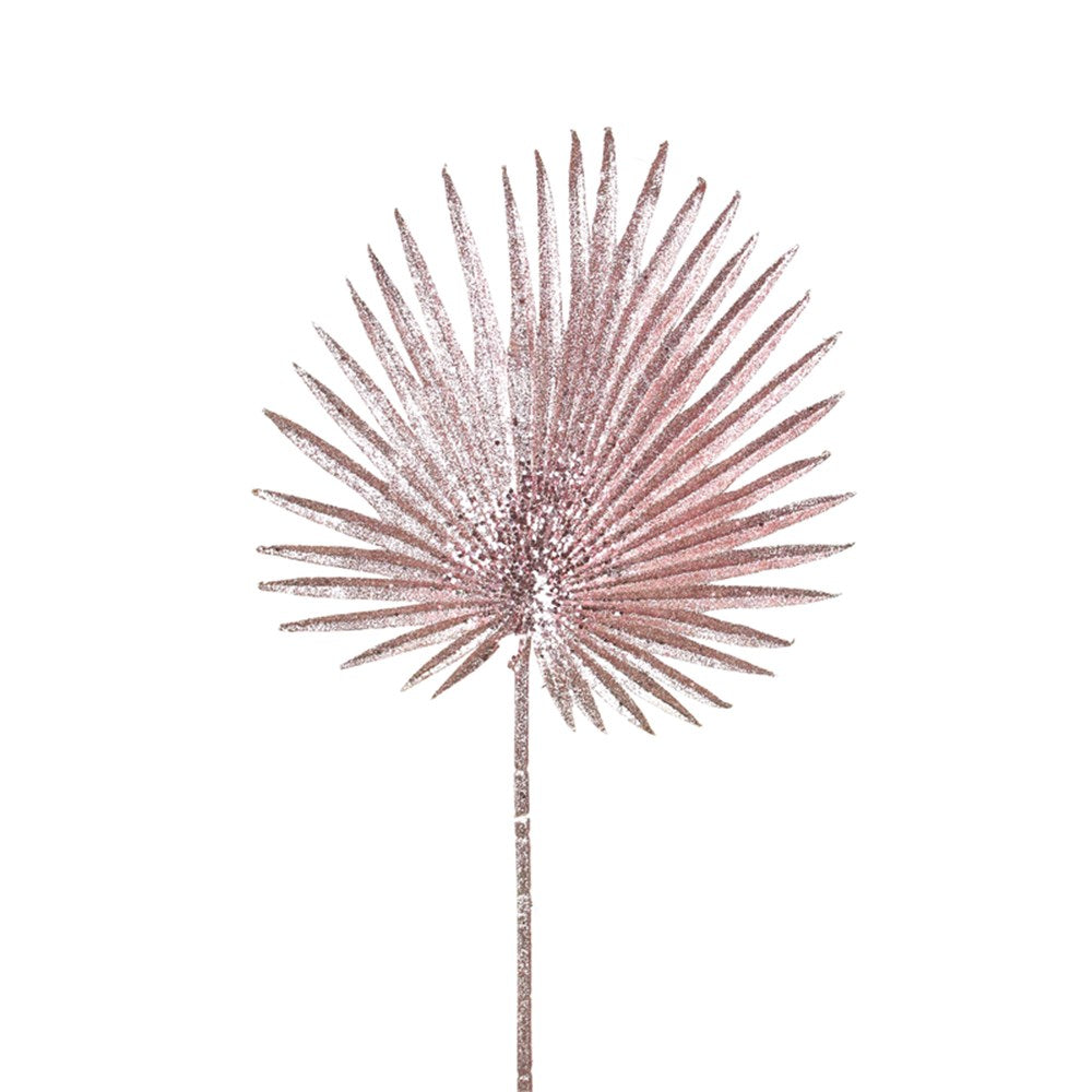 85CM PINK PALM LEAF W/BEADED DETAILS