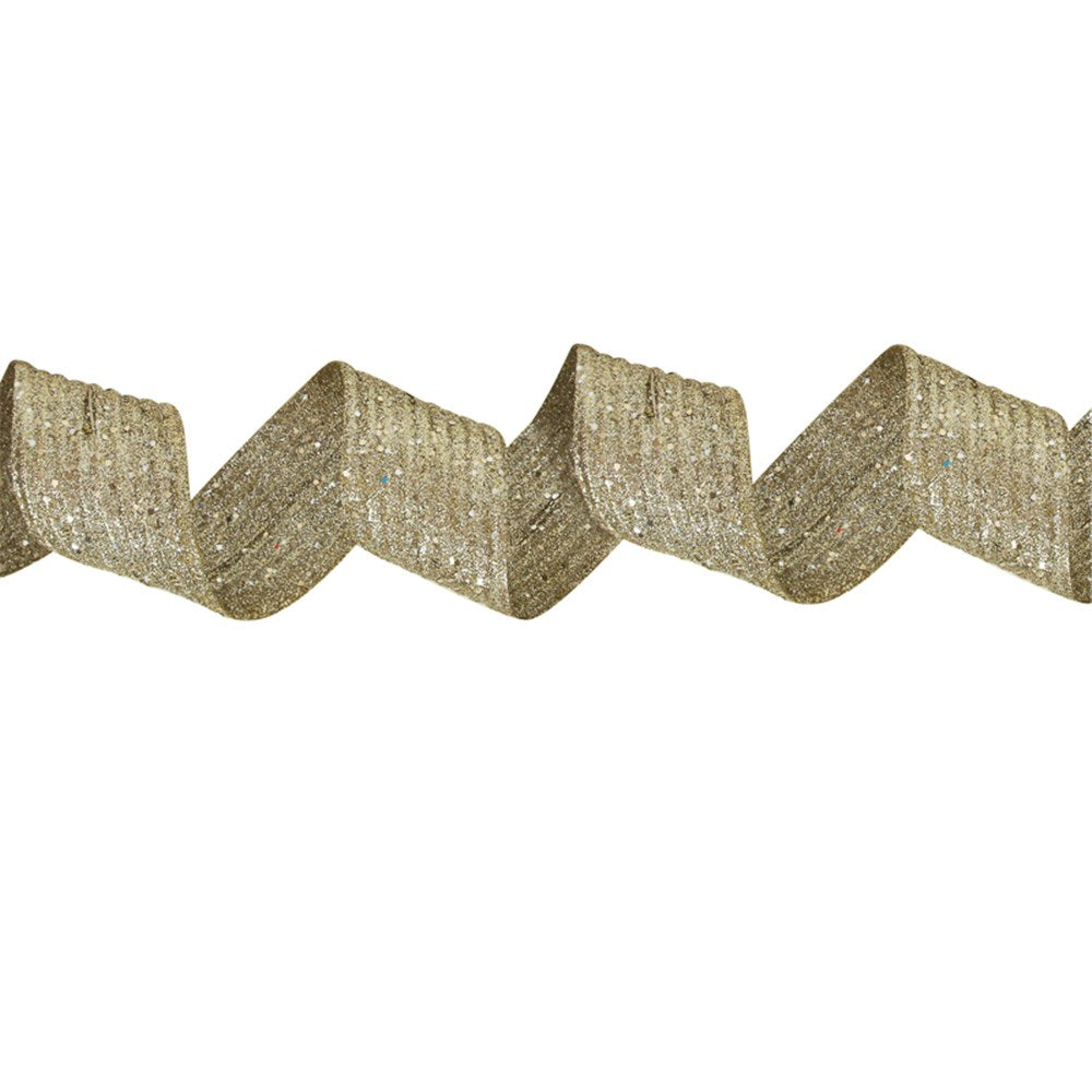 7.5X150CM GOLD GLITTER RIBBON GARLAND