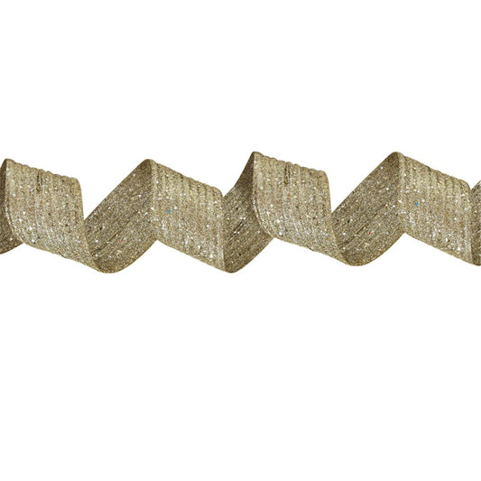 7.5X150CM GOLD GLITTER RIBBON GARLAND