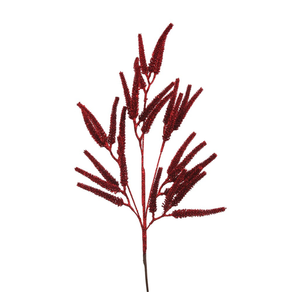 75CM RED GLITTER AMARANTHUS