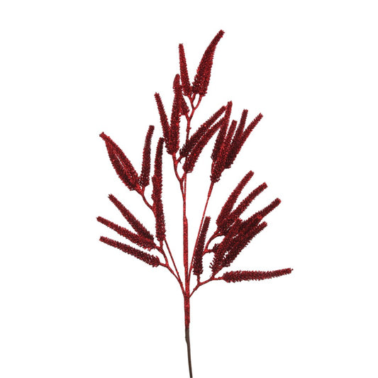 75CM RED GLITTER AMARANTHUS