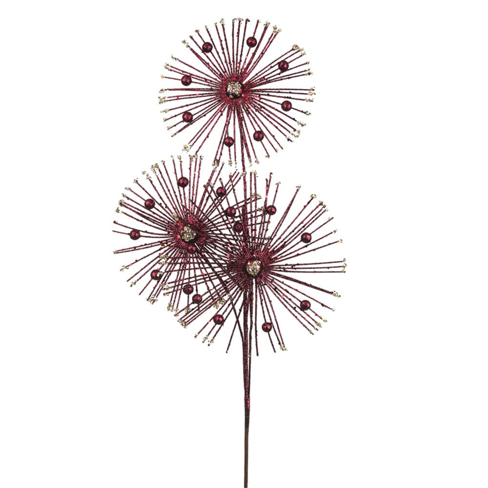 76CM STARBURST PLUM PINK GLITTER STEM