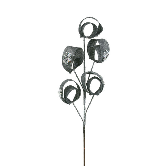 66CM GUMETAL GLITTER STEM