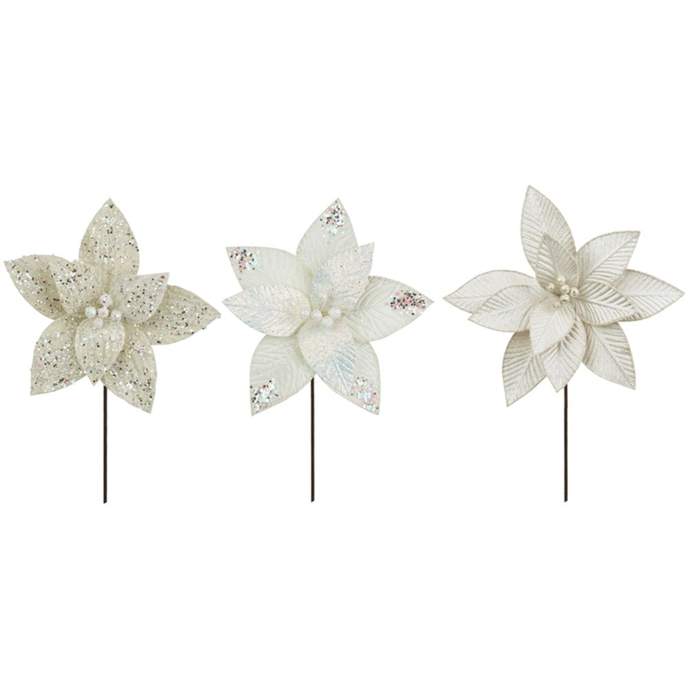 3A CHAMPAGNE WONDERLAND POINSETTIAS 31-25CM