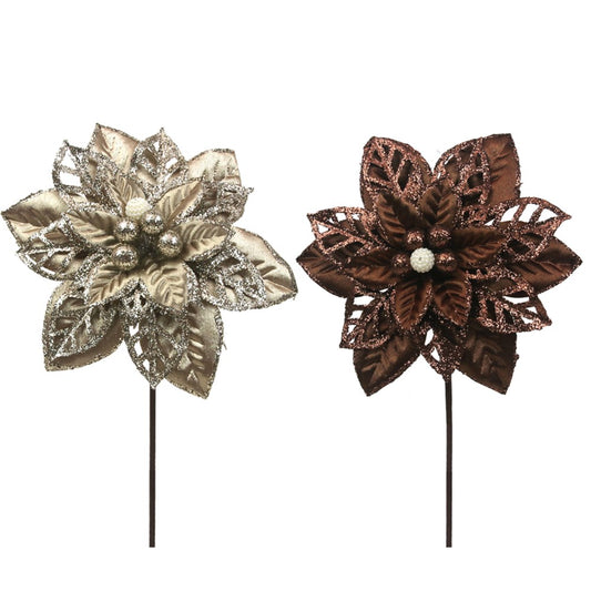 2A 18CM BRONZE & CHESTNUT POINSETTIA