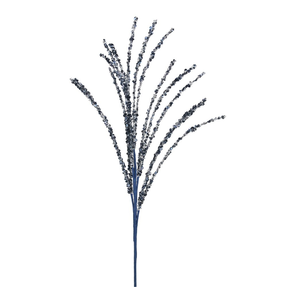 73CM MIDNIGHT BLUE GLITTER SPRAY STEM