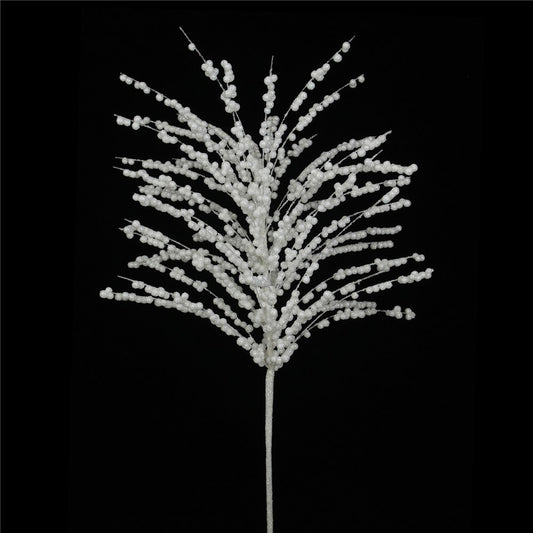 66CM WHITE GLITTER STEM