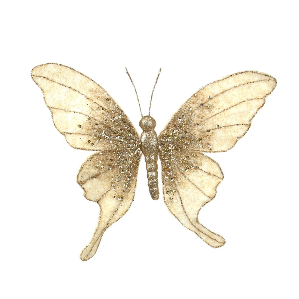 30X27CM CHAMPAGNE BUTTERFLY W/CLIP