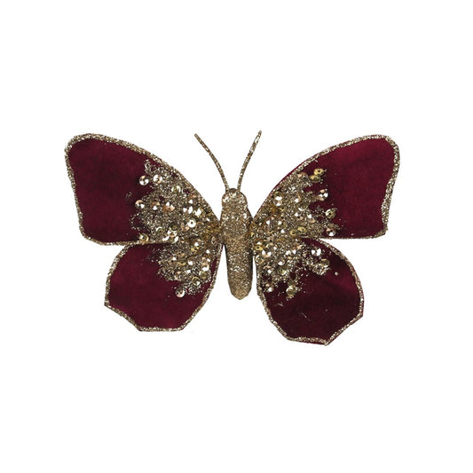 14X10.5CM BURGUNDY VELVET BOW