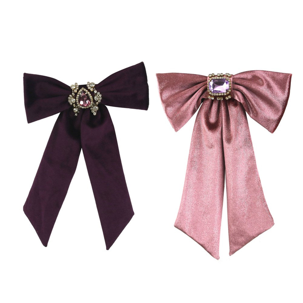 2A 17X27CM VELVET BOWS PLUM, PURPLE