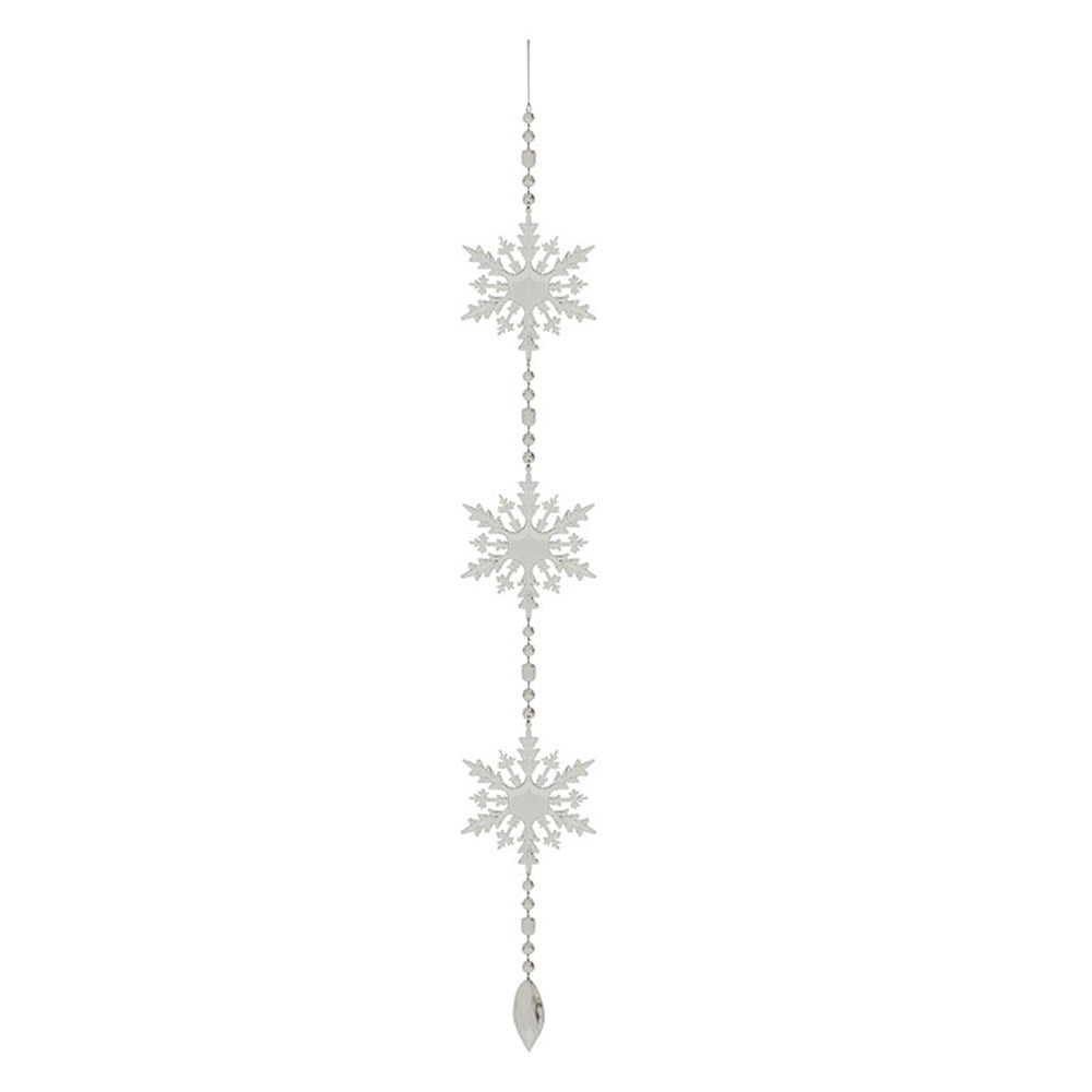 119CM 3 TIER ACRYLIC SNOWFLAKE HANGING DECO