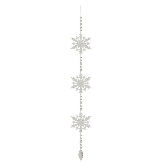 119CM 3 TIER ACRYLIC SNOWFLAKE HANGING DECO