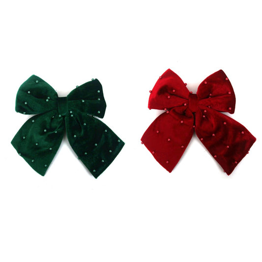 2A 20X24CM RED & EMERALD GREEN BOWS