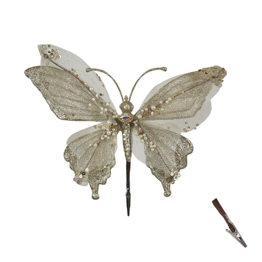 25X28CM CHAMPAGNE BUTTERFLY W/CLIP