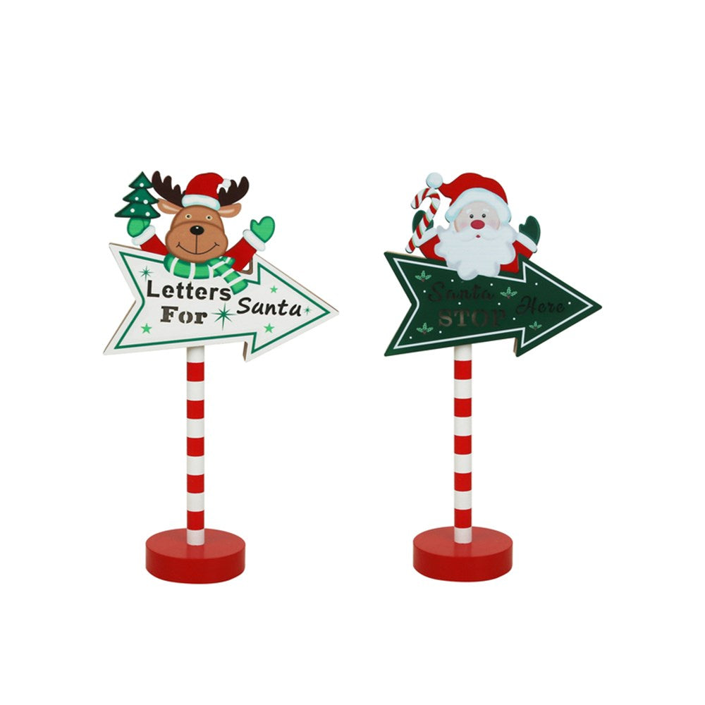 2A 18X8X31.7CM MDF NORTH POLE SIGNS