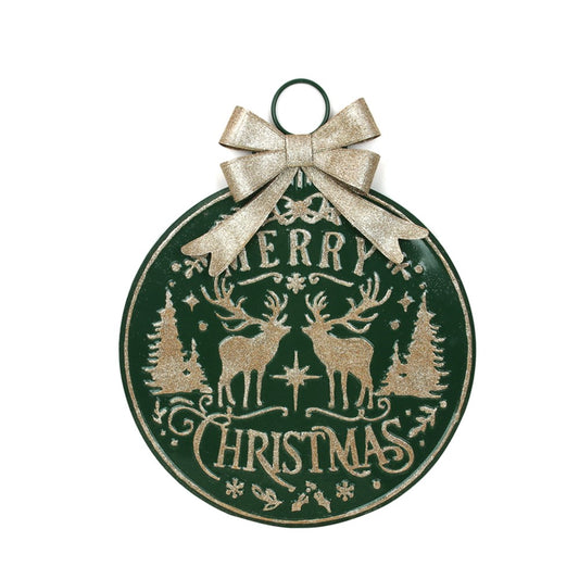 58X72CM METAL CHRISTMAS WALL PLAQUE