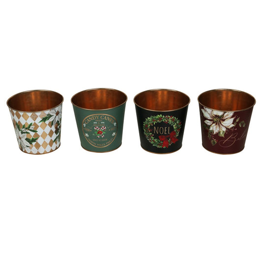 4A 15X13.5CM METAL CHRISTMAS BUCKETS