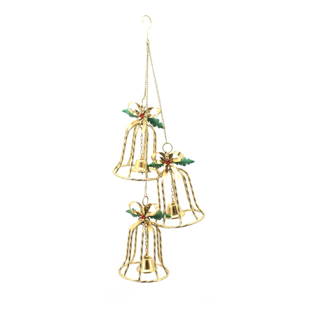 S3 METAL GOLD BELL SILHOUETTE 36X18X84CM