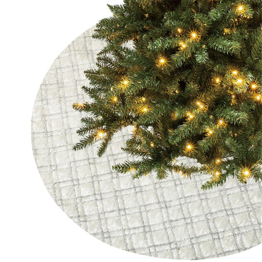 120CM LUXE TREE SKIRT W/SILVER DETAILS