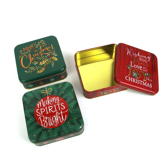 3A 17X17X5.8CM SQ METAL TINS
