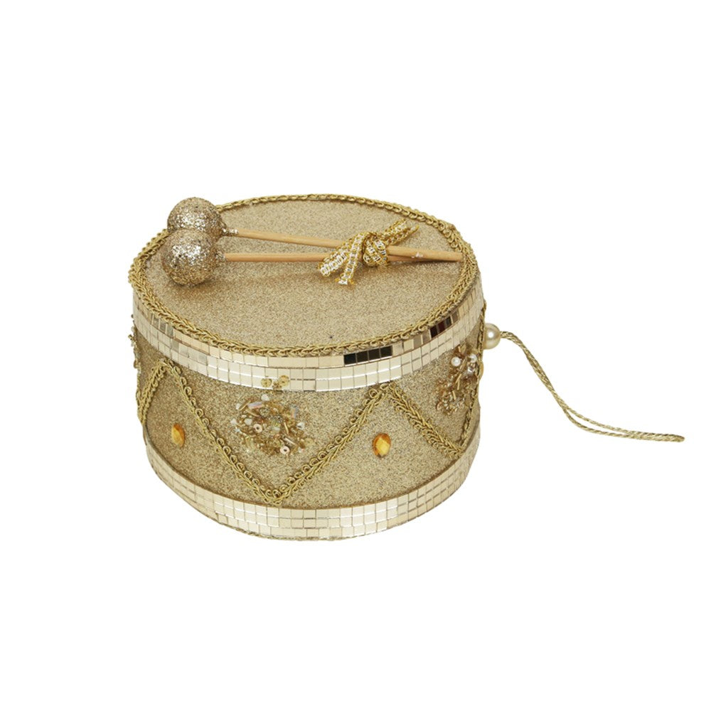 15X9CM CHAMPAGNE VELVET DRUM