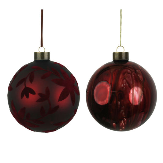 2A 12CM BURGUNDY BAUBLES