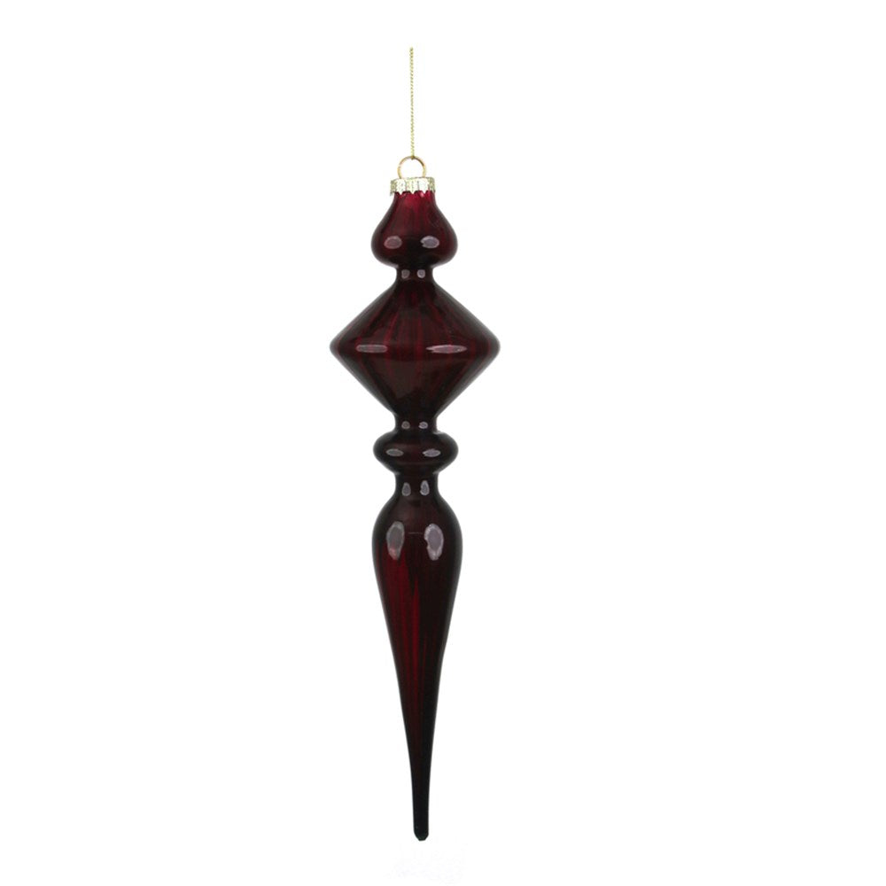 31X8CM RED MERCURY GLASS FINIAL