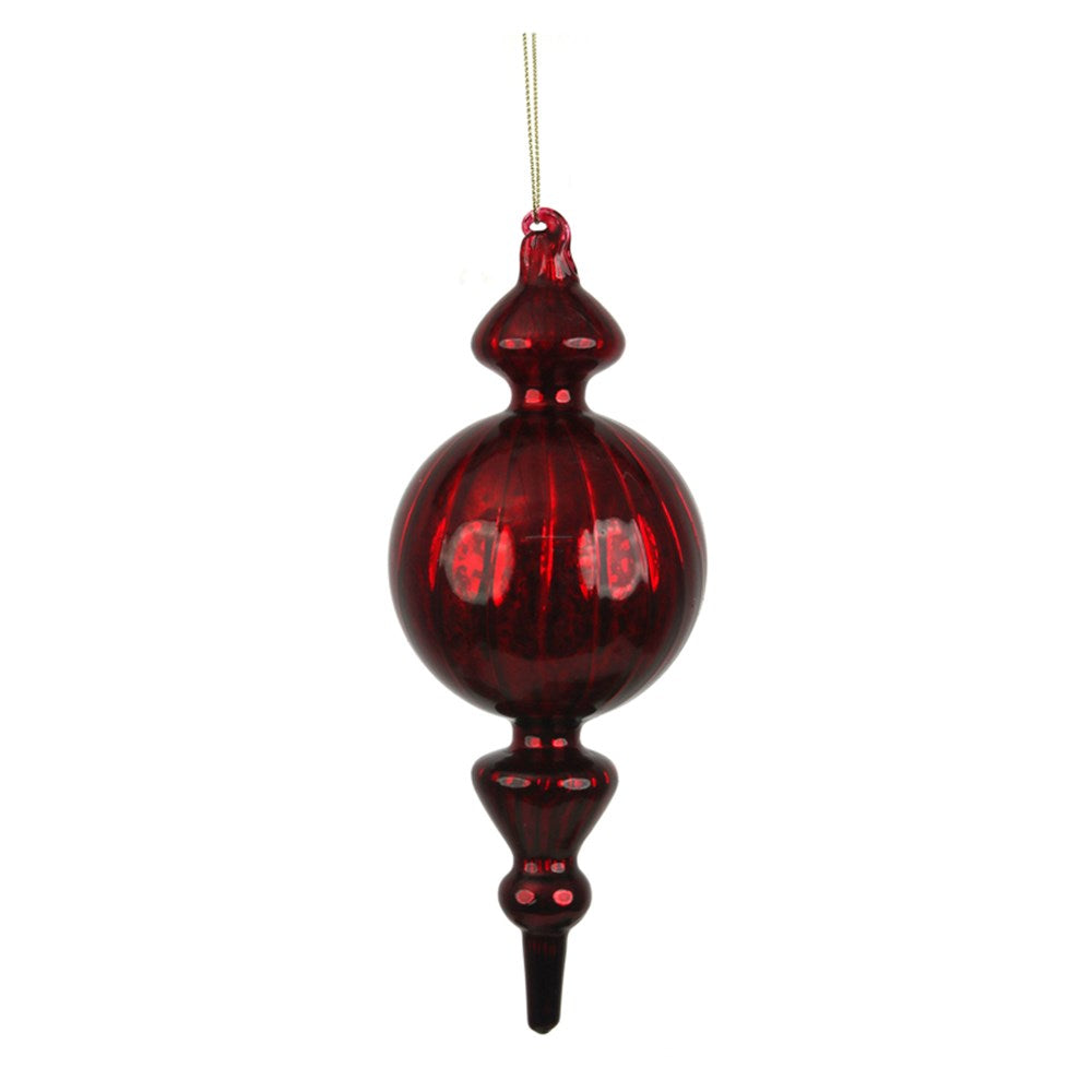 8X12CM RED MERCURY GLASS FINIAL